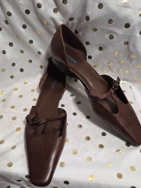 Nicole Brown Pointed Mary Jane Flats
